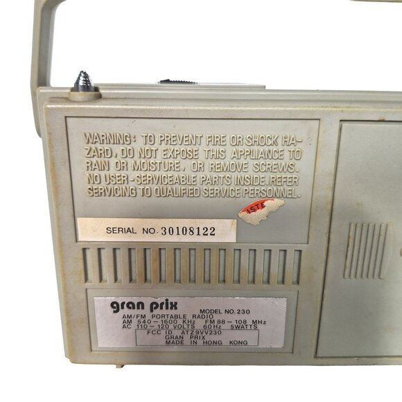 Vintage Gran Prix Portable AM/FM Radio 230 Tested Working - Picture 5 of 7